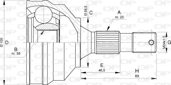 Open Parts CVJ5747.10 - Каре комплект, полуоска vvparts.bg