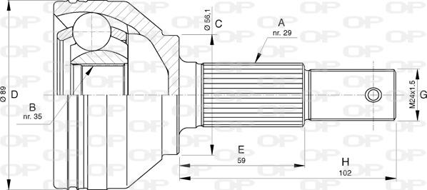 Open Parts CVJ5754.10 - Каре комплект, полуоска vvparts.bg