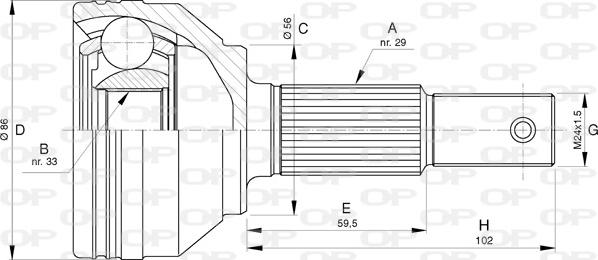 Open Parts CVJ5755.10 - Каре комплект, полуоска vvparts.bg