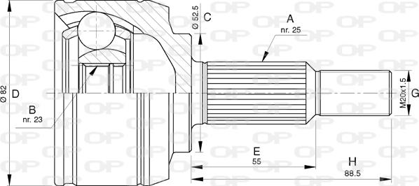 Open Parts CVJ5765.10 - Каре комплект, полуоска vvparts.bg