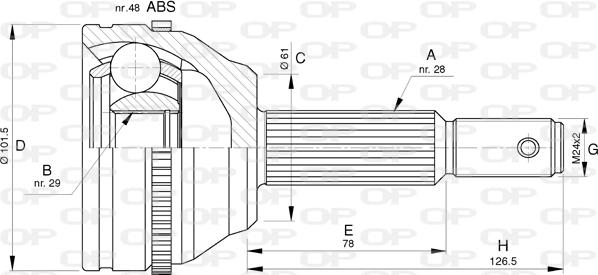 Open Parts CVJ5766.10 - Каре комплект, полуоска vvparts.bg