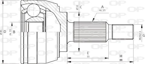 Open Parts CVJ5705.10 - Каре комплект, полуоска vvparts.bg