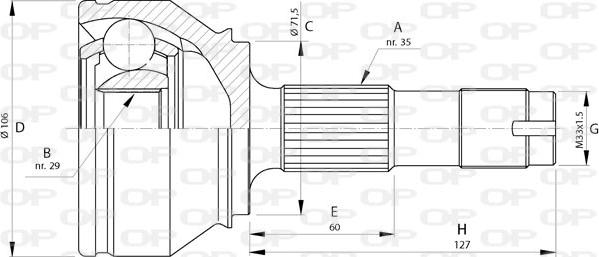 Open Parts CVJ5719.10 - Каре комплект, полуоска vvparts.bg