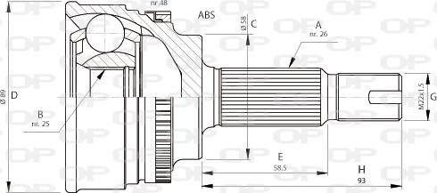 Open Parts CVJ5717.10 - Каре комплект, полуоска vvparts.bg