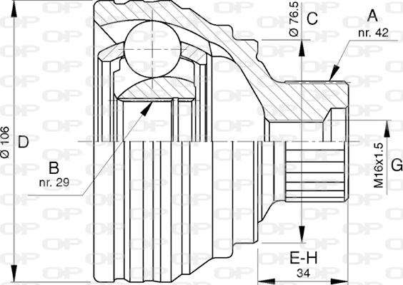 Open Parts CVJ5785.10 - Каре комплект, полуоска vvparts.bg