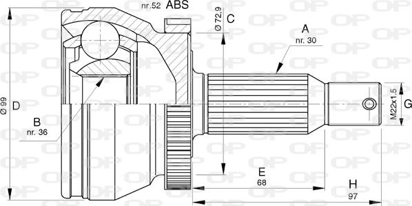 Open Parts CVJ5788.10 - Каре комплект, полуоска vvparts.bg