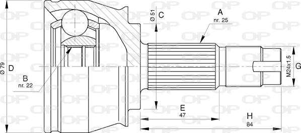 Open Parts CVJ5778.10 - Каре комплект, полуоска vvparts.bg