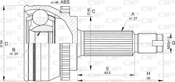 Open Parts CVJ5777.10 - Каре комплект, полуоска vvparts.bg