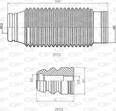 Open Parts DCK5090.04 - Прахозащитен комплект, амортисьор vvparts.bg