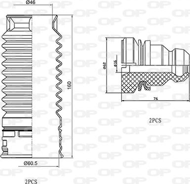 Open Parts DCK5093.04 - Прахозащитен комплект, амортисьор vvparts.bg