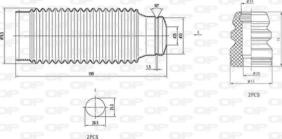 Open Parts DCK5092.04 - Прахозащитен комплект, амортисьор vvparts.bg