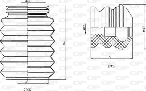 Open Parts DCK5097.04 - Прахозащитен комплект, амортисьор vvparts.bg