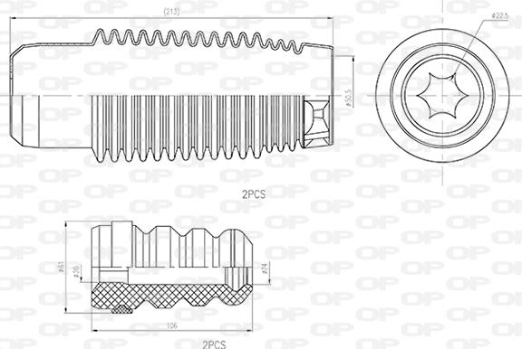 Open Parts DCK5044.04 - Прахозащитен комплект, амортисьор vvparts.bg