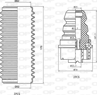 Open Parts DCK5045.04 - Прахозащитен комплект, амортисьор vvparts.bg