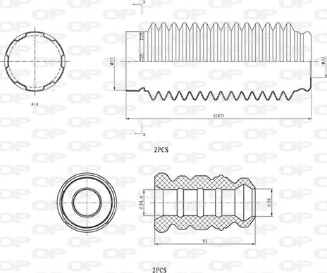 Open Parts DCK5042.04 - Прахозащитен комплект, амортисьор vvparts.bg