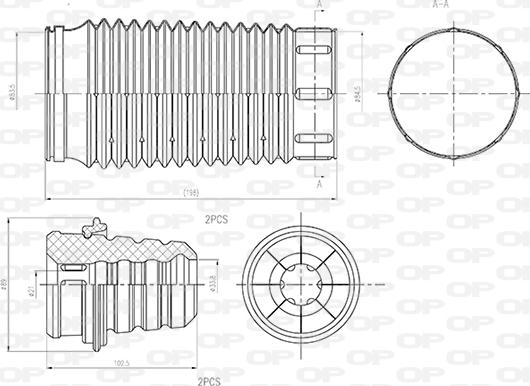 Open Parts DCK5054.04 - Прахозащитен комплект, амортисьор vvparts.bg