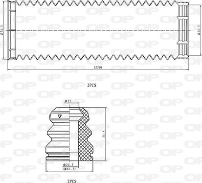 Open Parts DCK5056.04 - Прахозащитен комплект, амортисьор vvparts.bg