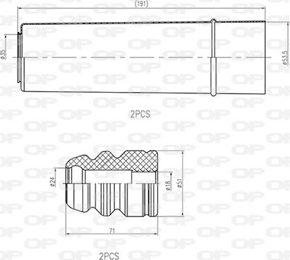 Open Parts DCK5050.04 - Прахозащитен комплект, амортисьор vvparts.bg