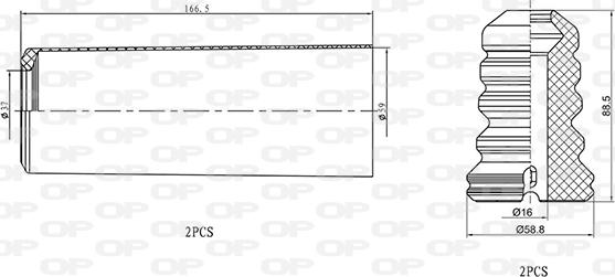 Open Parts DCK5058.04 - Прахозащитен комплект, амортисьор vvparts.bg