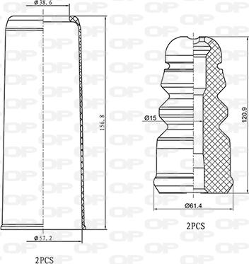 Open Parts DCK5052.04 - Прахозащитен комплект, амортисьор vvparts.bg