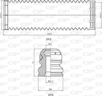 Open Parts DCK5057.04 - Прахозащитен комплект, амортисьор vvparts.bg