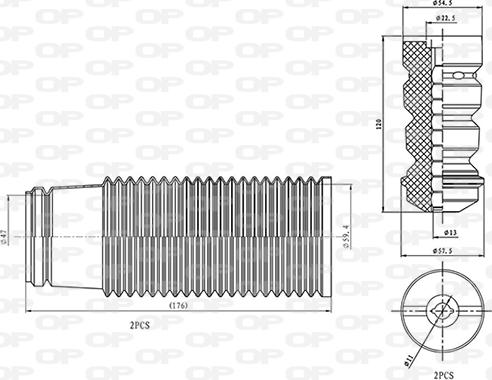 Open Parts DCK5069.04 - Прахозащитен комплект, амортисьор vvparts.bg