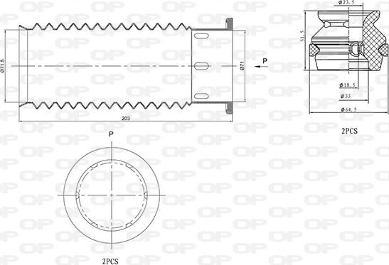 Open Parts DCK5065.04 - Прахозащитен комплект, амортисьор vvparts.bg