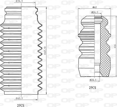 Open Parts DCK5009.04 - Прахозащитен комплект, амортисьор vvparts.bg