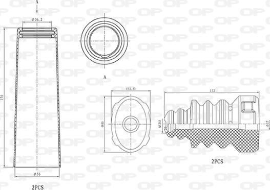 Open Parts DCK5014.04 - Прахозащитен комплект, амортисьор vvparts.bg
