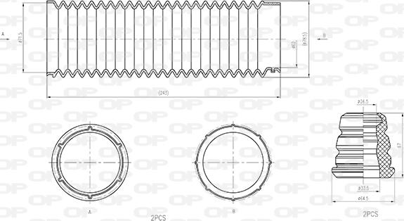 Open Parts DCK5011.04 - Прахозащитен комплект, амортисьор vvparts.bg