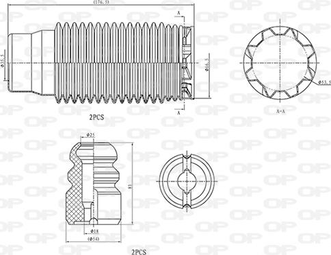 Open Parts DCK5013.04 - Прахозащитен комплект, амортисьор vvparts.bg