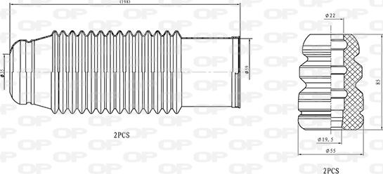 Open Parts DCK5081.04 - Прахозащитен комплект, амортисьор vvparts.bg