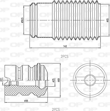 Open Parts DCK5030.04 - Прахозащитен комплект, амортисьор vvparts.bg