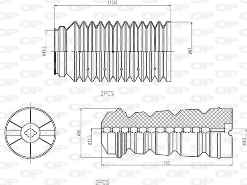 Open Parts DCK5031.04 - Прахозащитен комплект, амортисьор vvparts.bg