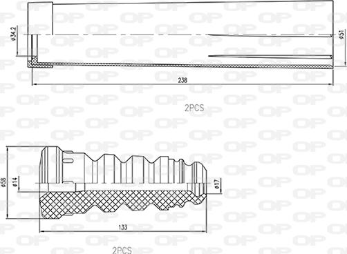 Open Parts DCK5038.04 - Прахозащитен комплект, амортисьор vvparts.bg