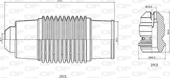 Open Parts DCK5032.04 - Прахозащитен комплект, амортисьор vvparts.bg