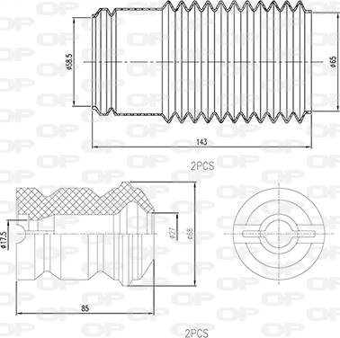 Open Parts DCK5029.04 - Прахозащитен комплект, амортисьор vvparts.bg