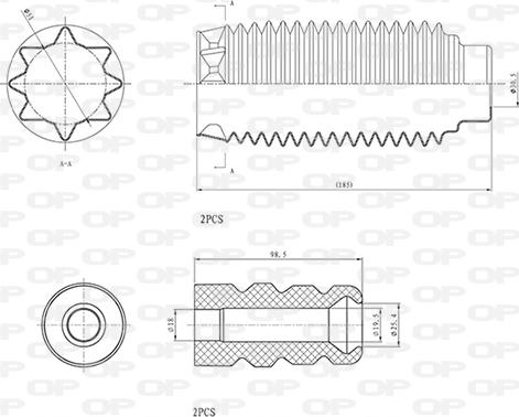 Open Parts DCK5024.04 - Прахозащитен комплект, амортисьор vvparts.bg