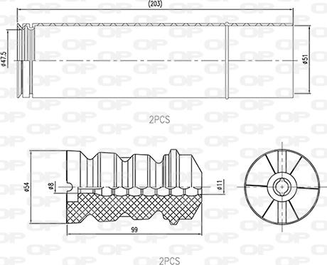 Open Parts DCK5025.04 - Прахозащитен комплект, амортисьор vvparts.bg