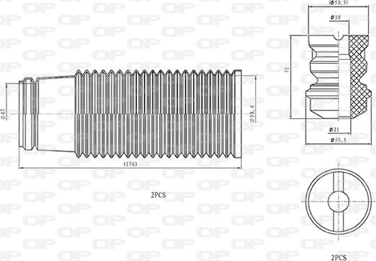 Open Parts DCK5028.04 - Прахозащитен комплект, амортисьор vvparts.bg