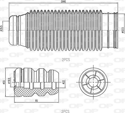 Open Parts DCK5023.04 - Прахозащитен комплект, амортисьор vvparts.bg