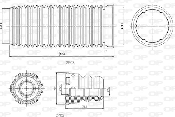 Open Parts DCK5022.04 - Прахозащитен комплект, амортисьор vvparts.bg