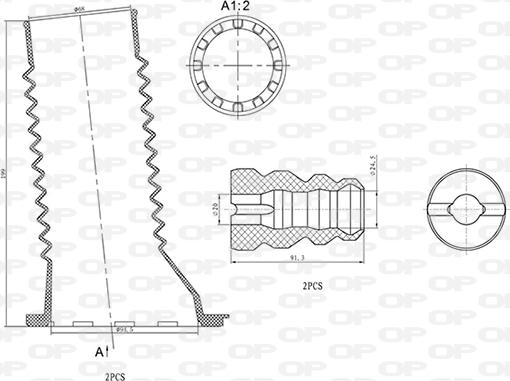 Open Parts DCK5079.04 - Прахозащитен комплект, амортисьор vvparts.bg