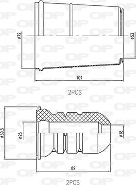 Open Parts DCK5074.04 - Прахозащитен комплект, амортисьор vvparts.bg