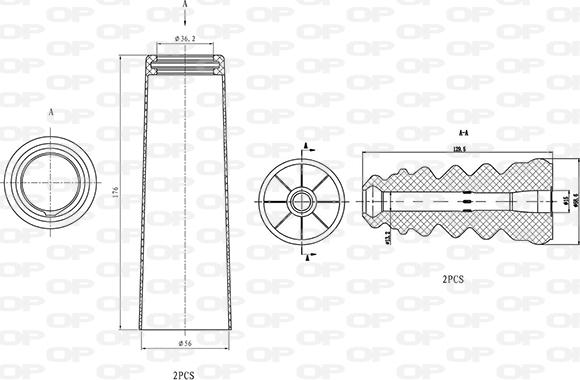 Open Parts DCK5073.04 - Прахозащитен комплект, амортисьор vvparts.bg