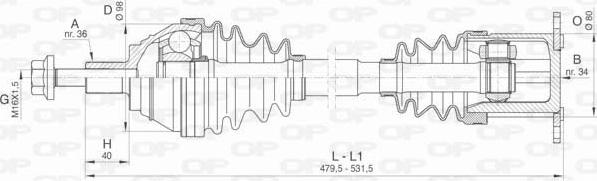 Open Parts DRS6415.00 - Полуоска vvparts.bg