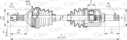 Open Parts DRS6044.00 - Полуоска vvparts.bg