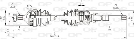 Open Parts DRS6045.00 - Полуоска vvparts.bg