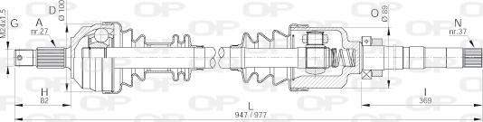 Open Parts DRS6051.00 - Полуоска vvparts.bg