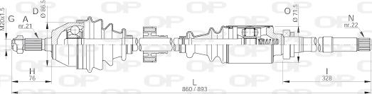 Open Parts DRS6057.00 - Полуоска vvparts.bg